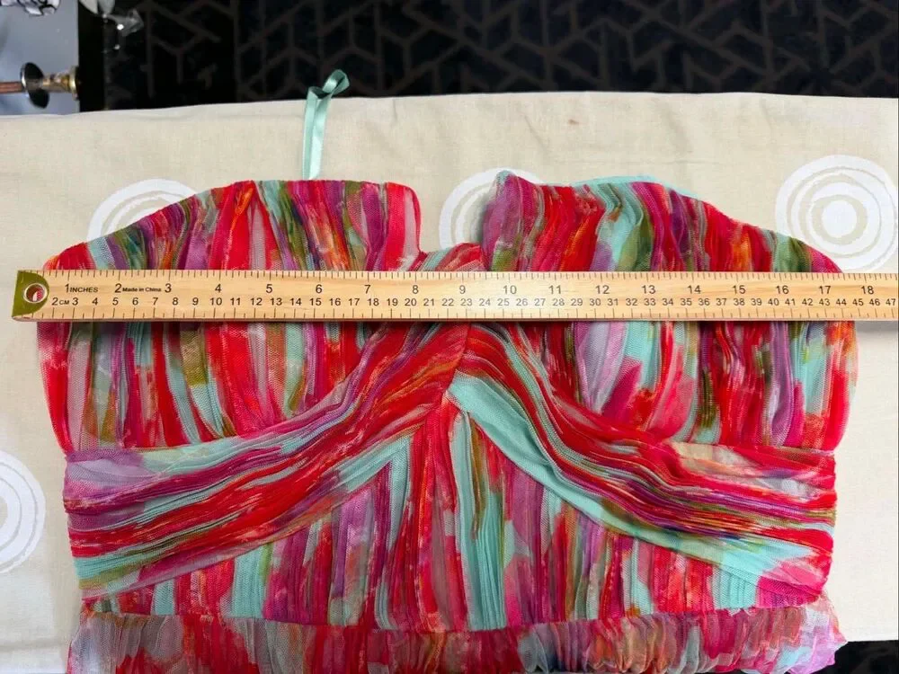 New Anthropologie Hutch Red Floral Pleated Midi Dress Size 16